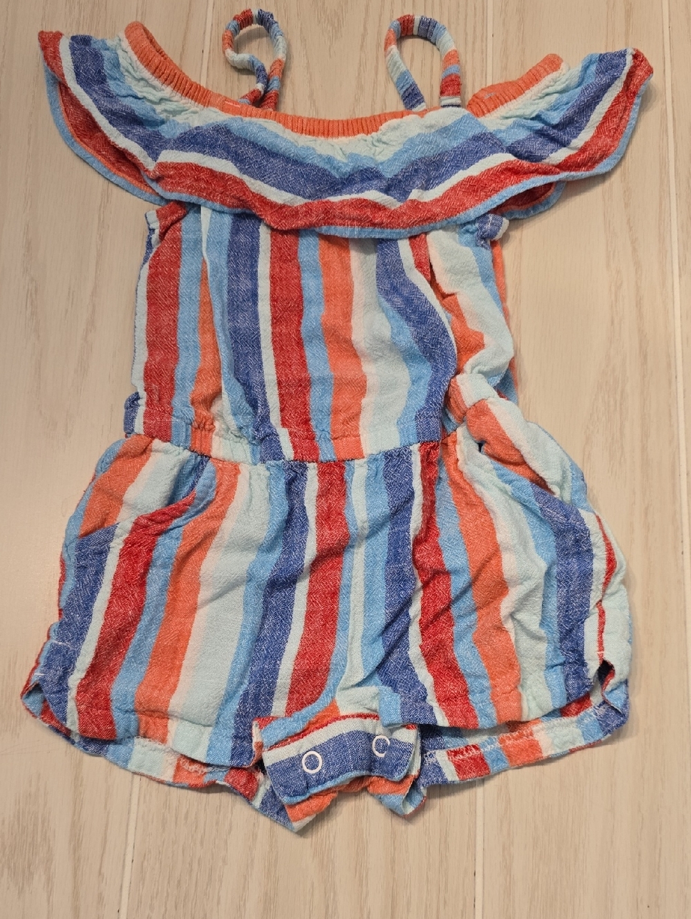 Cat & Jack Girls 2T Romper. Red White Blue 4th Of July D021